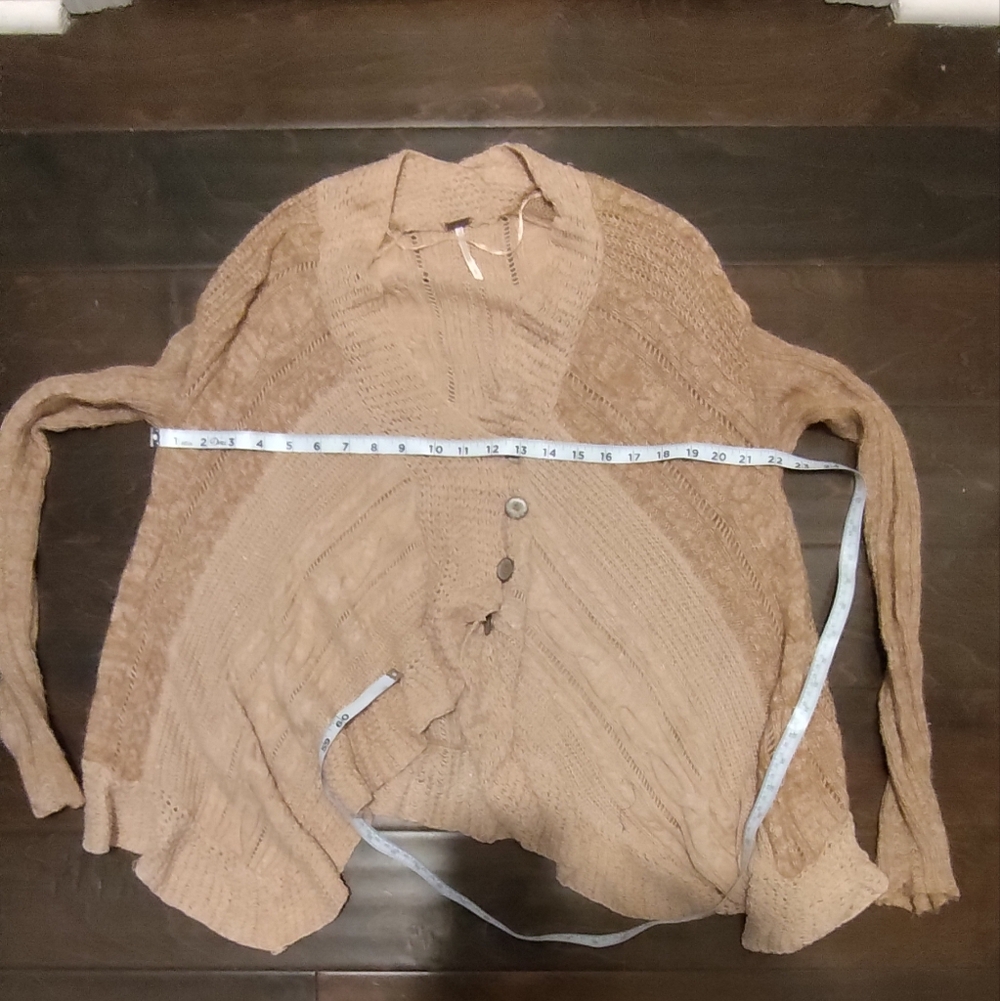 Light Tan Knit Cardigan Sweater